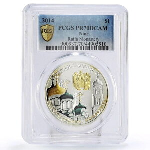 ニウエ 1ドル ライファ修道院教会大聖堂 PR70 PCGS 銀貨 2014年