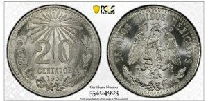 1937N M LVR 20Z^{ PCGS MS67