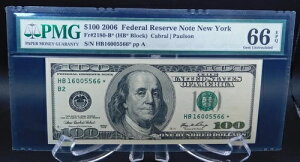 2006�N�j���[���[�NFR2180-B $100 PMG 66 EPQ�X�^�[�m�[�g�iBT1098�j