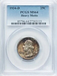 1934-D ���V���g�� �N�H�[�^�[ - PCGS MS 64 - �w�r�[���b�g�[ - �g�i�[