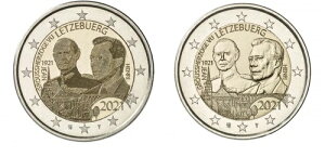 ルクセンブルク 2ユーロ硬貨 2021年 - 大公生誕100周年記念 - 2枚×25ロール