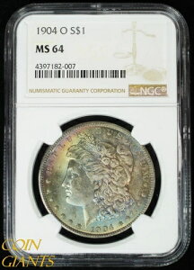 1904-O $1 ���[�K�� �V���o�[ �_���[ NGC MS64 �u�����A���g �A���T�[�L�����[�g BU ���C���{�[ �g�[��!