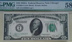 Fr 2001-G 1928 $10 PMG Choice About  EPQ V[ #7 VJS