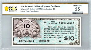 V[Y461 10hRxؖ PCGS 55 AU Pick S807