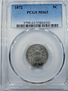 1872N 5Zg AJV[hjbP PCGS MS63