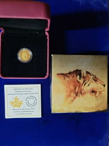 ??2015年 5ドル カナダ造幣局 アメリカンシミター サーベルタイガー 1/10オンス 金貨