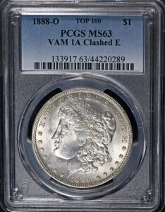 1888-O ���[�K����݁ATOP 100 PCGS MS 63 VAM 1A �N���b�V�� E�A�󏭃R�C���B