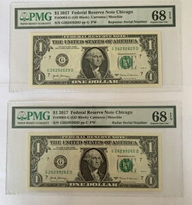 PMG-68 $1 2017 FRN �V�J�S�u���b�N GD ���s�[�^�[�����[�_�[ �V���A���i���o�[