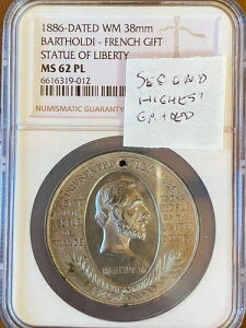 1886�N�� WM38mm �o���g���f�B �t�����X�� ���R�̏��_�� NGC MS62PL