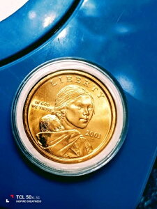 2001 D.Zacagawea.one Dollar Us Liberty.Sin Sircular.Error En El Pecho Del Aguila