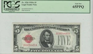 1928A 5�h������ PCGS 65�W�F�� �V�i PPQ