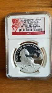 2014年 イギリス 馬年 プルーフ 1オンス シルバー NGC PR70 ウルトラカメオ レア