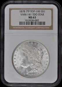 1878�N 7TF TOP-100 �����K���E�_���[ VAM-141 TDO STAR S$1 NGC MS63
