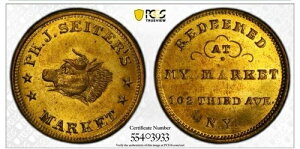 1861-65 �j���[���[�N �g�[�N�� �^�J F-630BQ-1b PCGS MS65�A������ 1 ���ōō��̈�i!