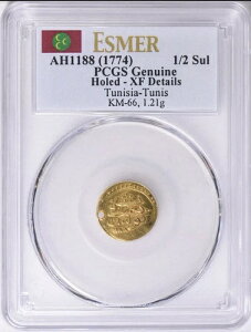 �`���j�W�A AH 1188 (1774) �S�[���h 1/2 �X���^�j KM-66 PCGS ���� XF �ڍׁA��
