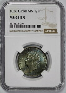 1826N CMX 1/2yX n[tyj[ NGC MS 63 BN ANA} g[jO
