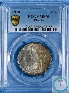 1920年 ピルグリム 50セント記念金貨 PCGS MS66 - ヴィンテージ ブラウン、レッド、ゴールド