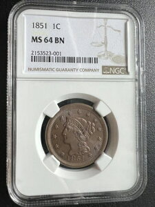 1851N NGC MS64BN ҂ݍ݃wA [WZg 1ZgRC