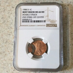 1988D 1C NGC MS66RD �_�u���X�g���C�N 2nd �X�g���C�N �I�t�Z���^�[ �~���g�G���[�`2�̃t���f�C�g