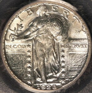 1928 �N S �X�^���f�B���O ���o�e�B �N�H�[�^�[�APCGS MS64�A�P������A�X�[�p�[ �X�g���C�N!