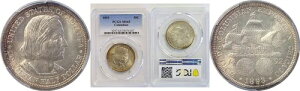1893年 50セント コロンビア/万博記念 ハーフドル PCGS MS-65