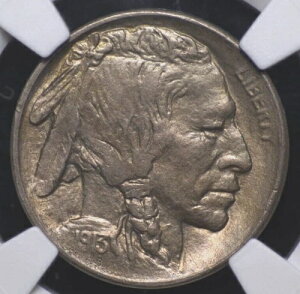 1913 S �^�C�v 1 �o�b�t�@���[�j�b�P�� NGC MS 63 ����̂��郉�C�g�O���[�̃u���b�V���h�j�b�P��