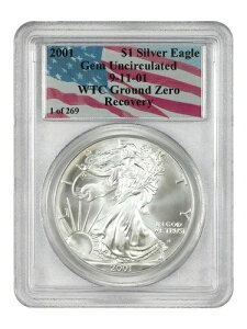 2001 $1 Vo[ C[O PCGS WF AT[L[g (9-11-01 WTC OEh[ Jo 1 o