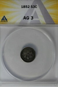 1852 .03 ANACS AG 3 STAR AND SHIELD 3Zgi3cjd݁Ag