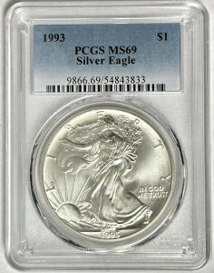 1993N AJ Vo[ C[O $1 PCGS MS69 tBftBA L[f[gRC A ASE