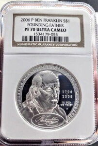 2006-P $1 NGC MS-70 �x���W���~���E�t�����N���������̕��L�O���