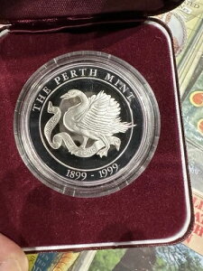 1999年 左向き白鳥 パース造幣局 100周年記念メダリオン プルーフ シルバー トナー