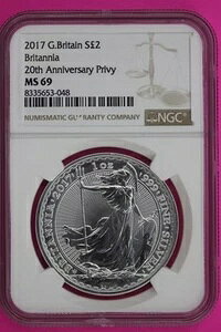 2017 MS 69 �C�M���X ?2 �u���^�j�A 20���N�L�O �v���C�x�[�g NGC �O���[�h866