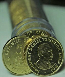 ジェム・アンクロール(30)ケニア1995年50セント?アラップ・モイ大統領?希少?送料無料