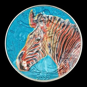 2022年カラー化1オンスアメリカンシルバーイーグル - グレビーシマウマ 1983年、アンディ・ウォーホル