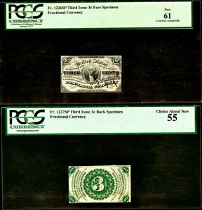 �t���N�V���i���ʉ� Fr. 1226SP & 1227SP 3�Z���g�d�l W/ J Burke Auto PCGS 61 & 55