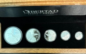 2013年 銀貨 メキシコ リベルタッド コインセット メキシコ銀行 プルーフストライク ボックス&ペーパーズ