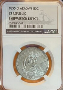 1855-O �A���[�Y SS ���p�u���b�N NGC ��j�D�G�t�F�N�g ���h�� ���Ȍ^���o�e�B �n�[�t�h��