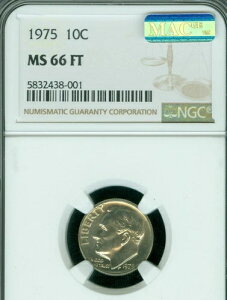 1975�N P ���[�Y�x���g �_�C�� NGC MS66 FT PQ 2ND FINEST REGISTRY MAC �X�|�b�g���X ���A *