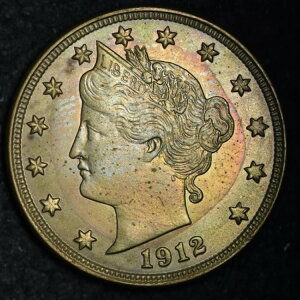 1912-D リバティ V ニッケル チョイス BU *未流通* MS 送料無料 E168 AHFA