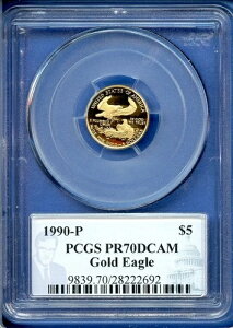 1990N P PCGS S[h C[O v[t PR70 $5 1/10IX PR70 DCAM tBbvEfB[ TC