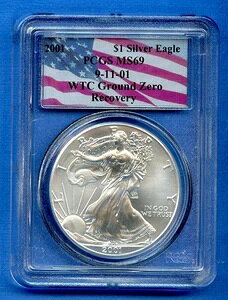2001N PCGS MS-69 WTC OEh[ 09/11  #08 AJVo[C[Oh
