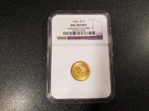 1906�N ���o�e�B�w�b�h 2.50�h�� �S�[���h �N�H�[�^�[�C�[�O�� - NGC UNC �ڍ� - 2.5�h�� �O���[�f�b�h �X���u