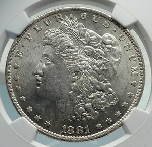 1881�N �A�����J���O�� �V���o�[ �����K�� US�h���R�C�� �C�[�O�� NGC MS i79842