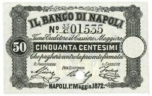 50 CENTESIMI ANATO USO JsI[l oR fB i| tFf NWbg 01/05/1872 FDS