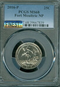 2016 P FORT MOULTRIE PCGS MS68 PQ MAC �ō����O���[�h & �X�|�b�g���X POP 9 �B