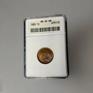 1889 �C���f�B�A�� �w�b�h �Z���g ANACS �\�[�v �{�b�N�X/�\�[�v �o�[ �z���_�[ MS 65 RB �g�[��!