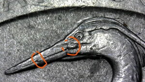 2015年 P デラウェア ボンベイフック 25セント - チップオンビーク ミントエラーコイン。送料無料!