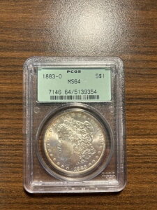 1883-O モルガン銀貨 $1 PCGS ミントステート 64 MS 64 オールドグリーンホルダー OGH