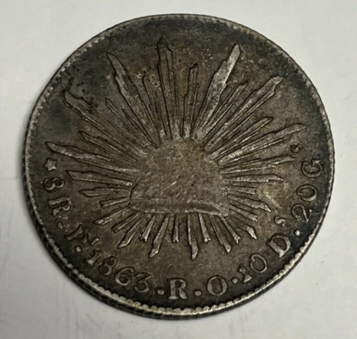 楽天市場】1863年メキシコ銀貨8レアルポトシ（パイ）造幣局、メキシコ 