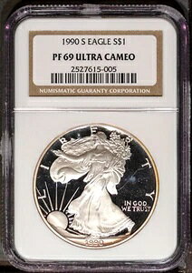 1990-S 1h݃AJC[O PF69UCAM NGC # 2527615-005 + {[iX